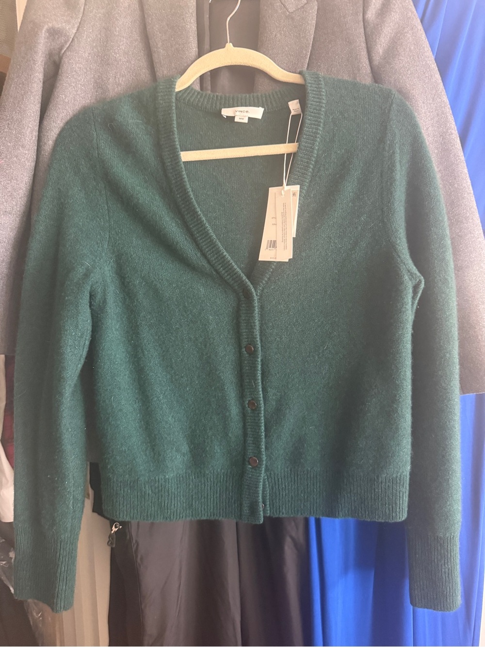 Vince Cashmere Cardigan Dark Green